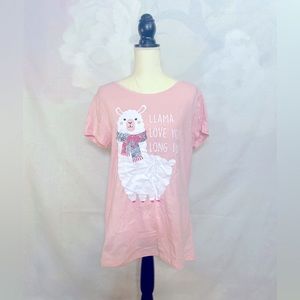 Brand:(Bobbie Brooks) / Size: Large / Color Pink / “Llama Love You Long Time”
